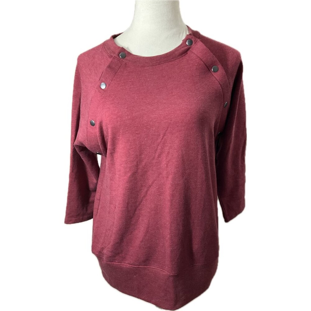 New Isabel Maternity XS Nursing Soft Magenta/ Wine color 3/4 Sleeve Top
